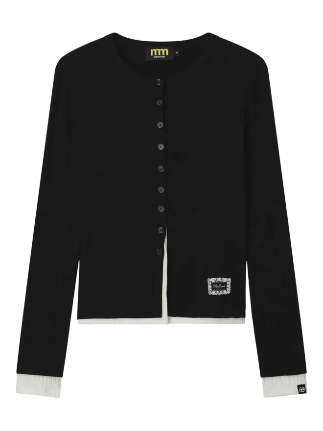 Mini Cream Mini Cream ボタン付きリブ編みカーディガンの商品画像