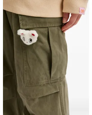 Mini Cream 花のアップリケカーゴパンツ - サムネイル5