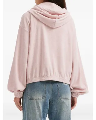 Mini Cream フリルディテール ジップファスナー付きフードパーカー - サムネイル4