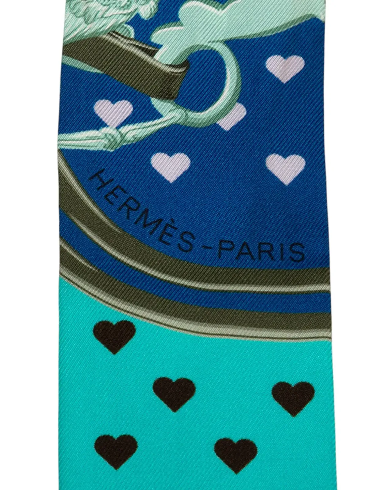 Hermès ビンテージ Brides De Gala ラブシルク ツイリースカーフ - 画像2