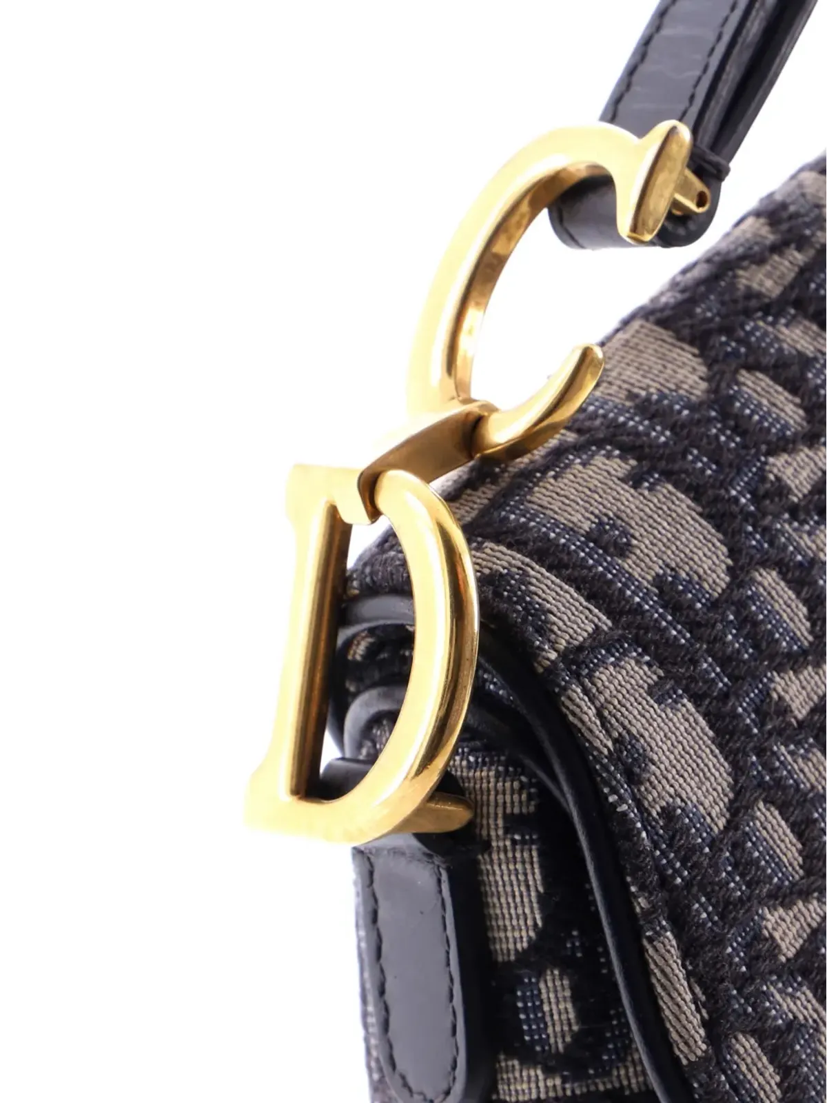 Christian Dior ビンテージ サドルハンドバッグ オブリークキャンバス ミニショルダーバッグ - ブルー - 画像4