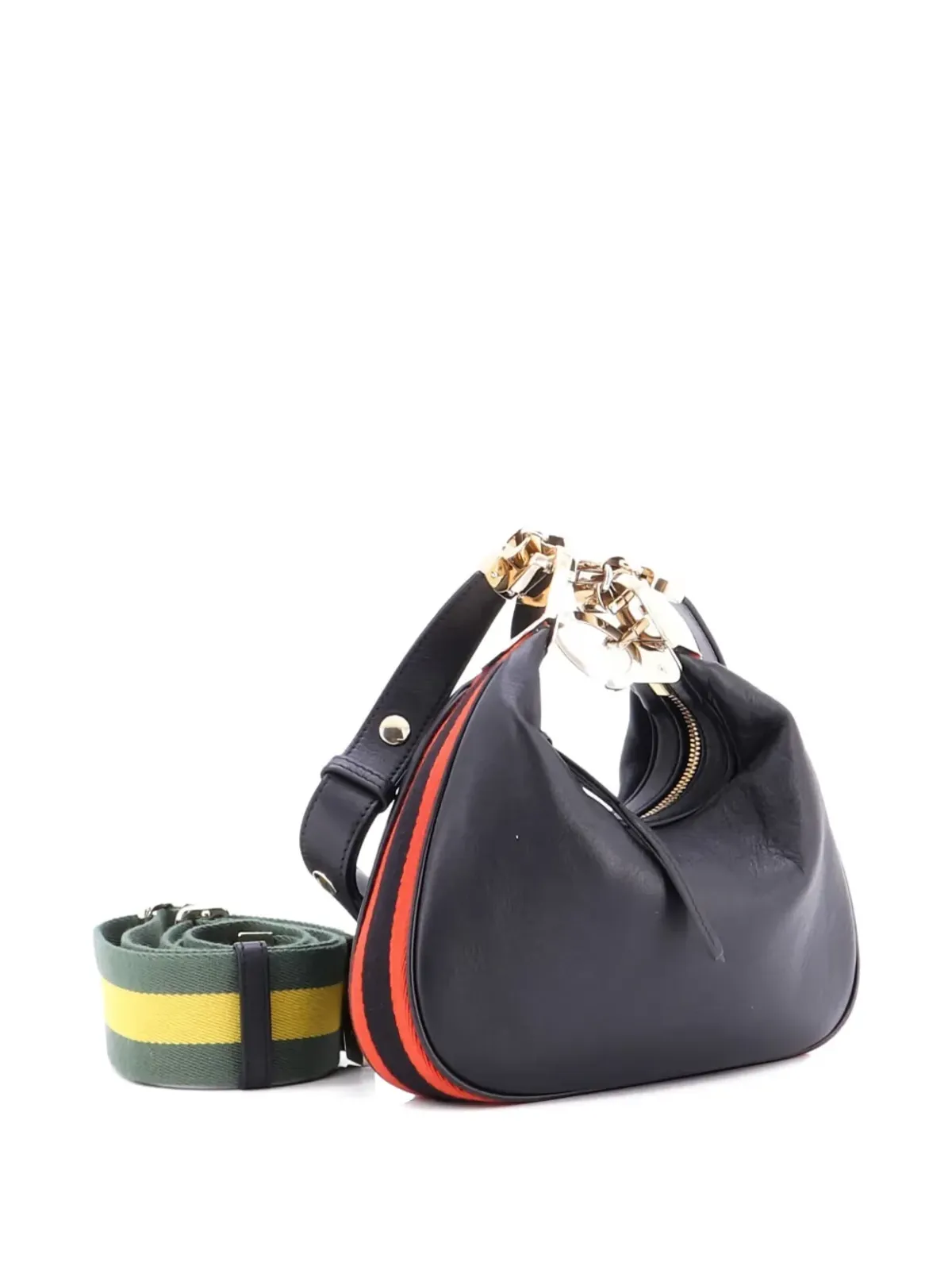 ビンテージ Gucci Attache ショルダーバッグ レザー 小型 クロスボディ ブラック - 画像3