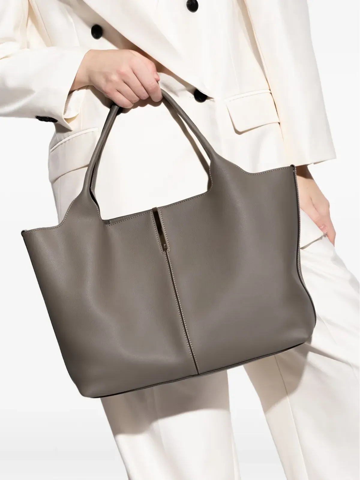 Tod's レザー ショッパーバッグ - グレー - 画像2