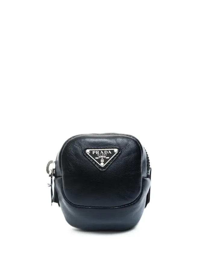 Prada Pre-Owned Prada ビンテージ 2020年代 ミニ ロゴプレート ポーチ - ブラックの商品画像