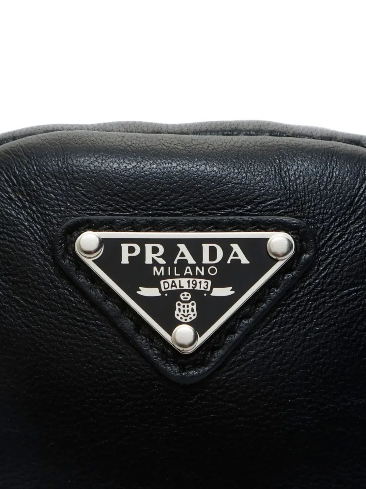 Prada ビンテージ 2020年代 ミニ ロゴプレート ポーチ - ブラック - 画像4