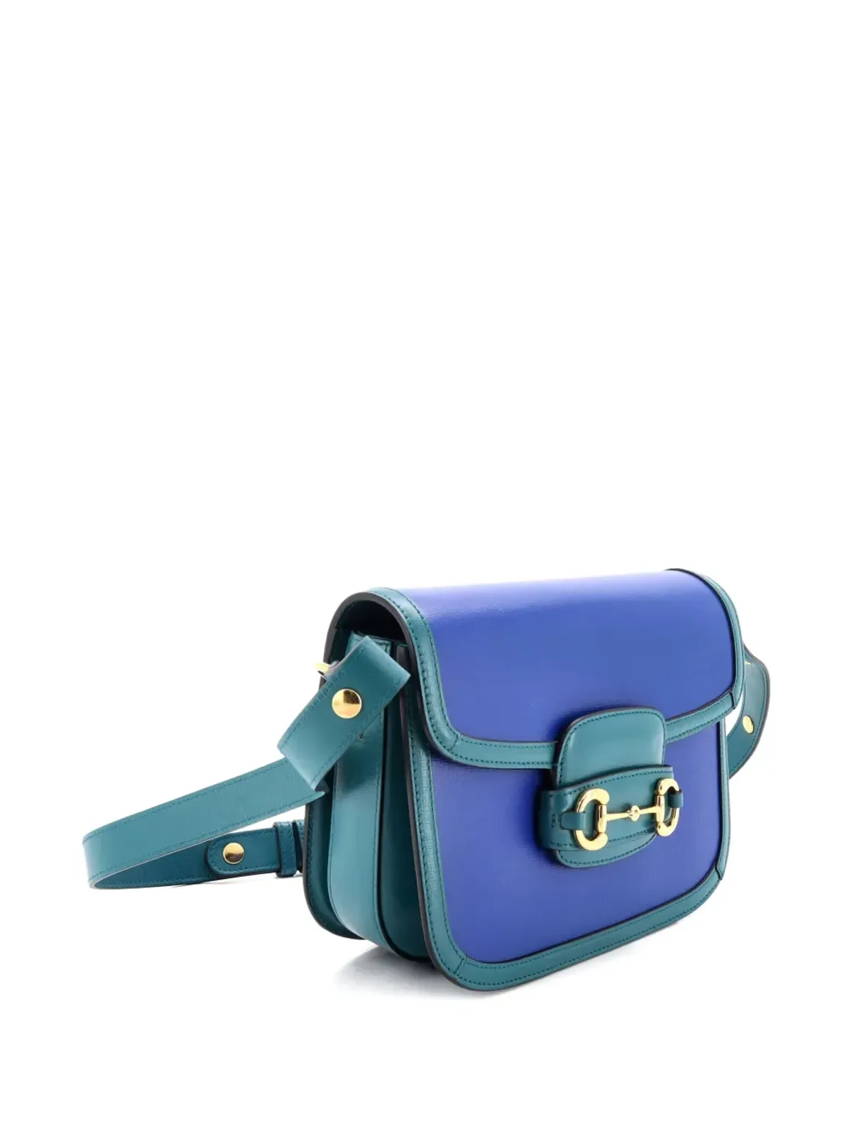 Gucci ビンテージ ホースビット1955 レザーの小型ショルダーバッグ - ブルー - 画像3