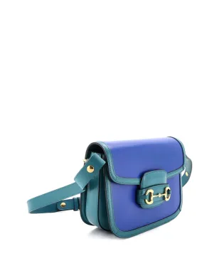 Gucci ビンテージ ホースビット1955 レザーの小型ショルダーバッグ - ブルー - サムネイル3