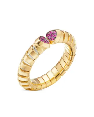 MARINA B 18Kイエローゴールド トリオリナ ルビーリング - サムネイル1