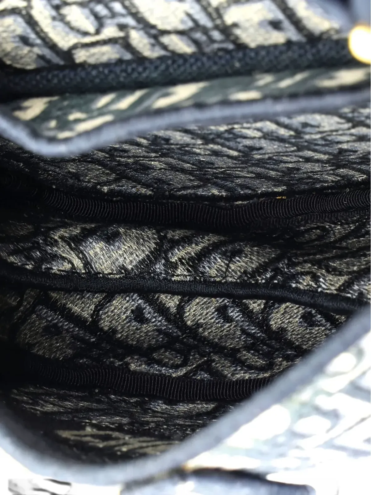 Christian Dior ビンテージ サドルハンドバッグ ロゴ刺繍 オブリークキャンバス ミディアム ショルダーバッグ ブルー - 画像4