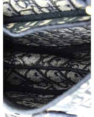 Christian Dior ビンテージ サドルハンドバッグ ロゴ刺繍 オブリークキャンバス ミディアム ショルダーバッグ ブルー - サムネイル4