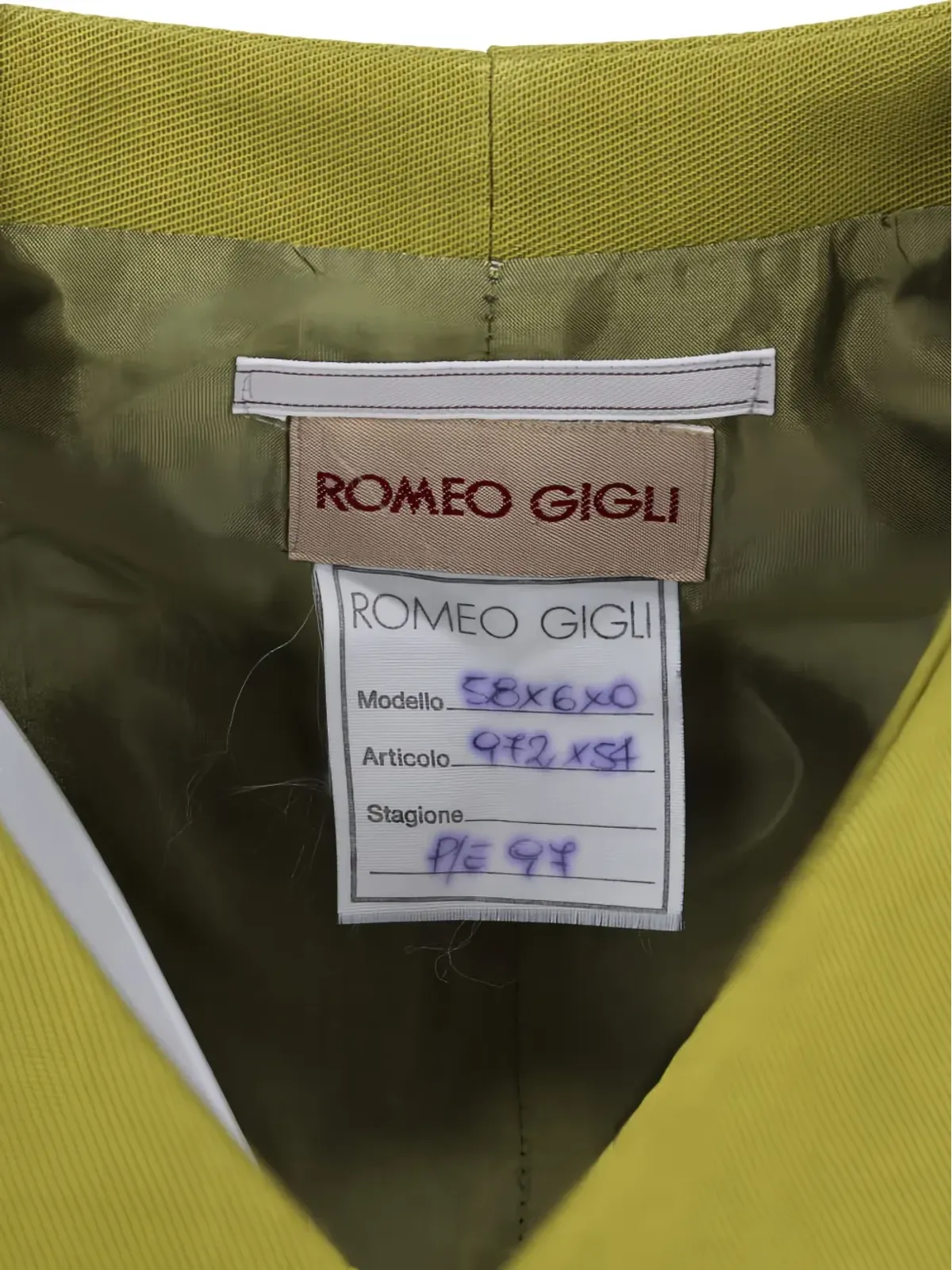 Romeo Gigli 1997年 シングルブレスト ウエストコート イエロー - 画像3