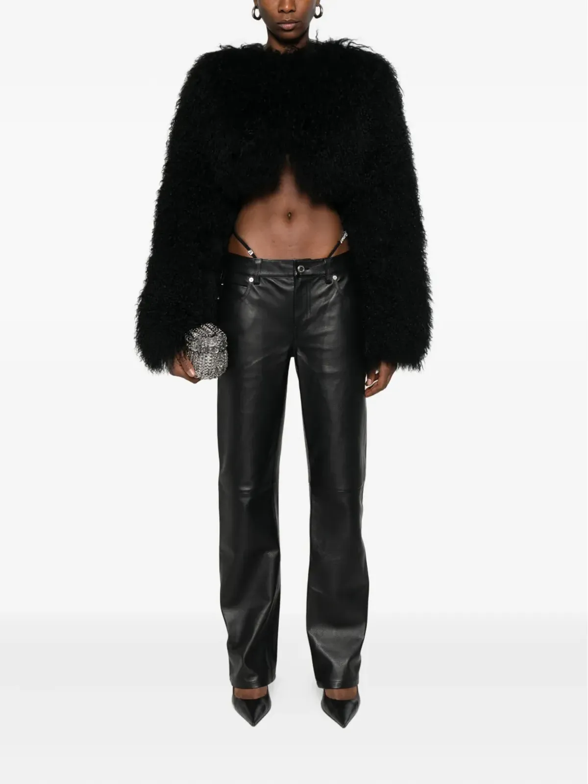 Alexander Wang ビンテージ ロゴ入りレザーパンツ - 画像2