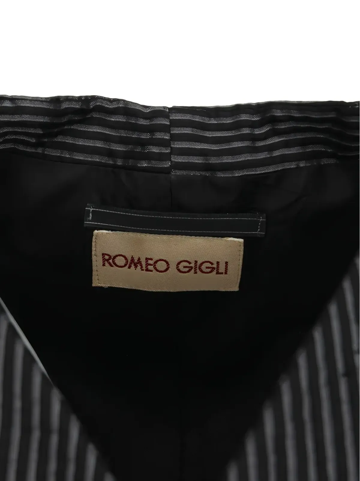 Romeo Gigli ビンテージ 1990年代 ストライプ シングルブレスト ウエストコート ブラック - 画像5