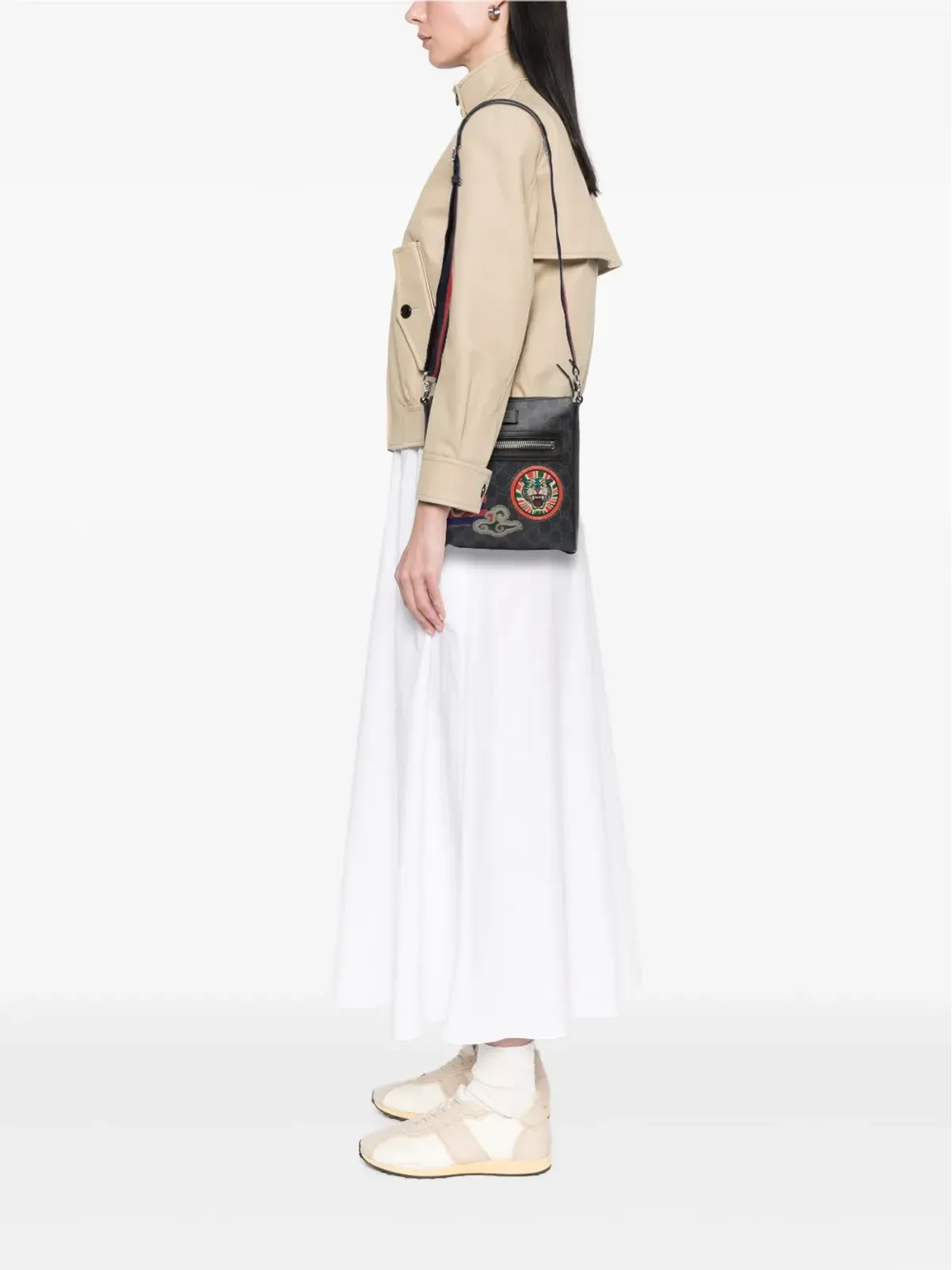 Gucci ビンテージ GG Supreme Night Courrier メッセンジャーバッグ クロスボディバッグ - ブラック - 画像2