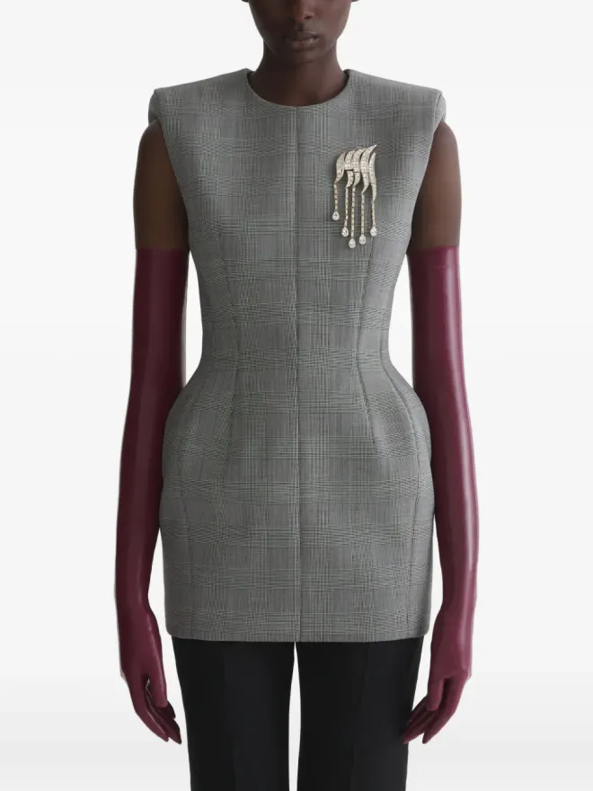 Mugler Mugler パッド入りショルダーミニドレスの商品画像