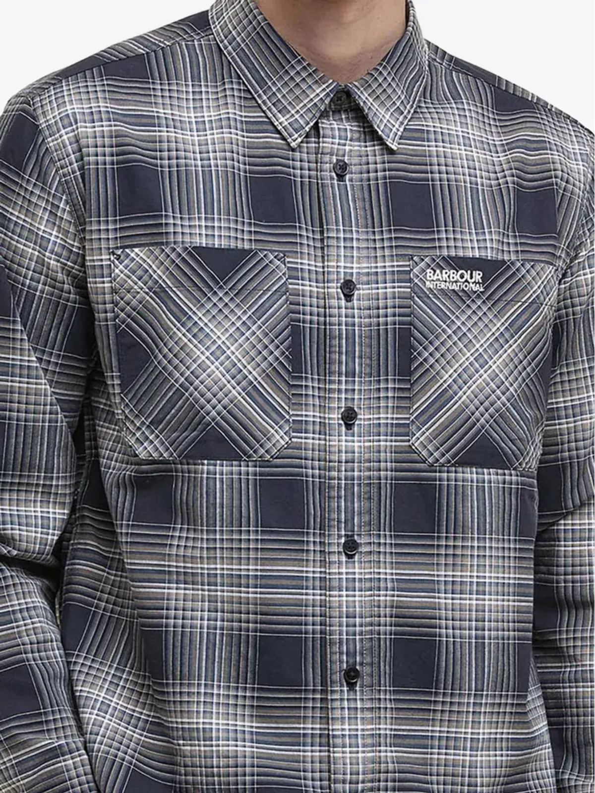 Barbour International チェック柄ポケットシャツ - ブルー - 画像3