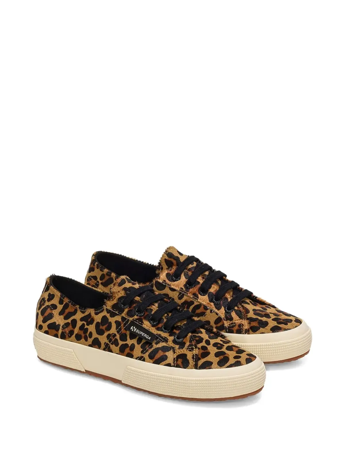 Superga レオパード柄レースアップスニーカー（ブラウン） - 画像2