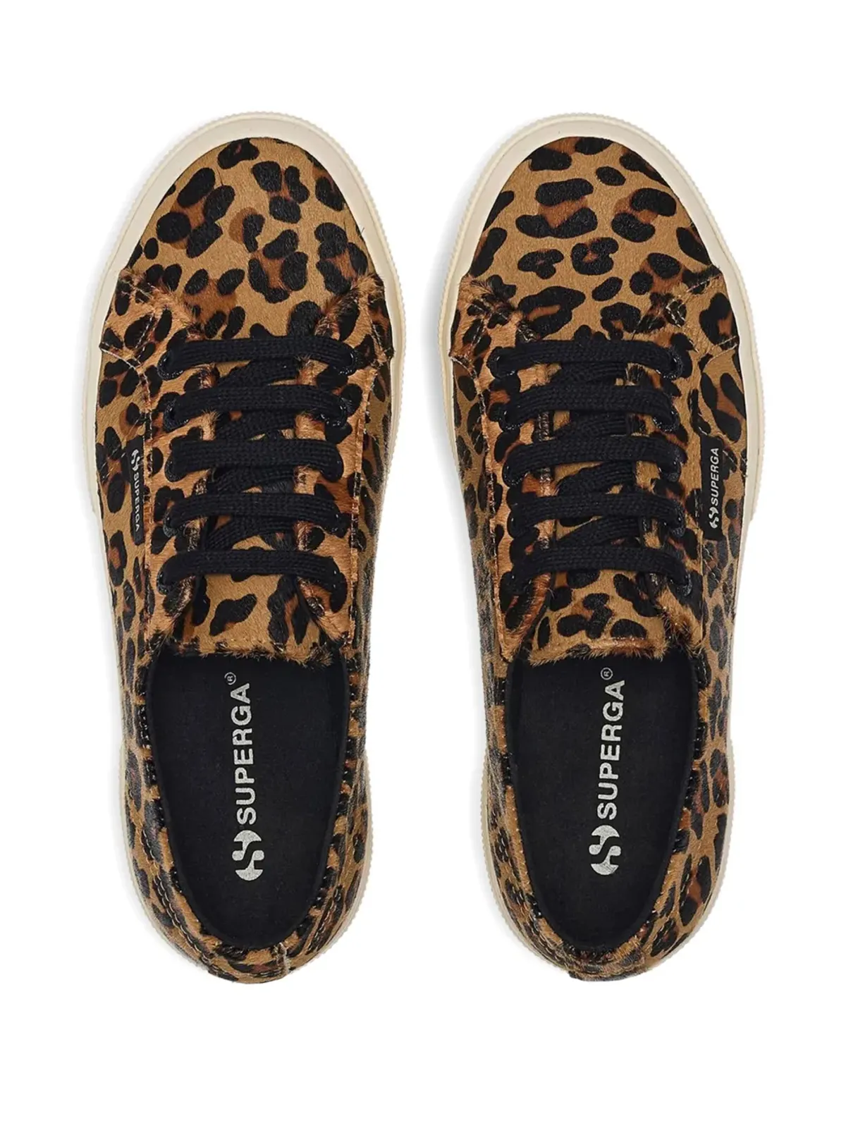 Superga レオパード柄レースアップスニーカー（ブラウン） - 画像3