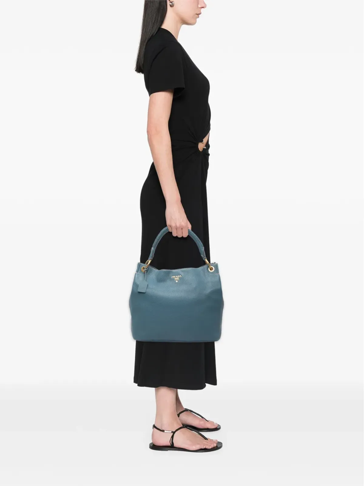 Prada ビンテージ 2013-2025 ヴィテロ ダイノ ホーボーバッグ ブルー - 画像2