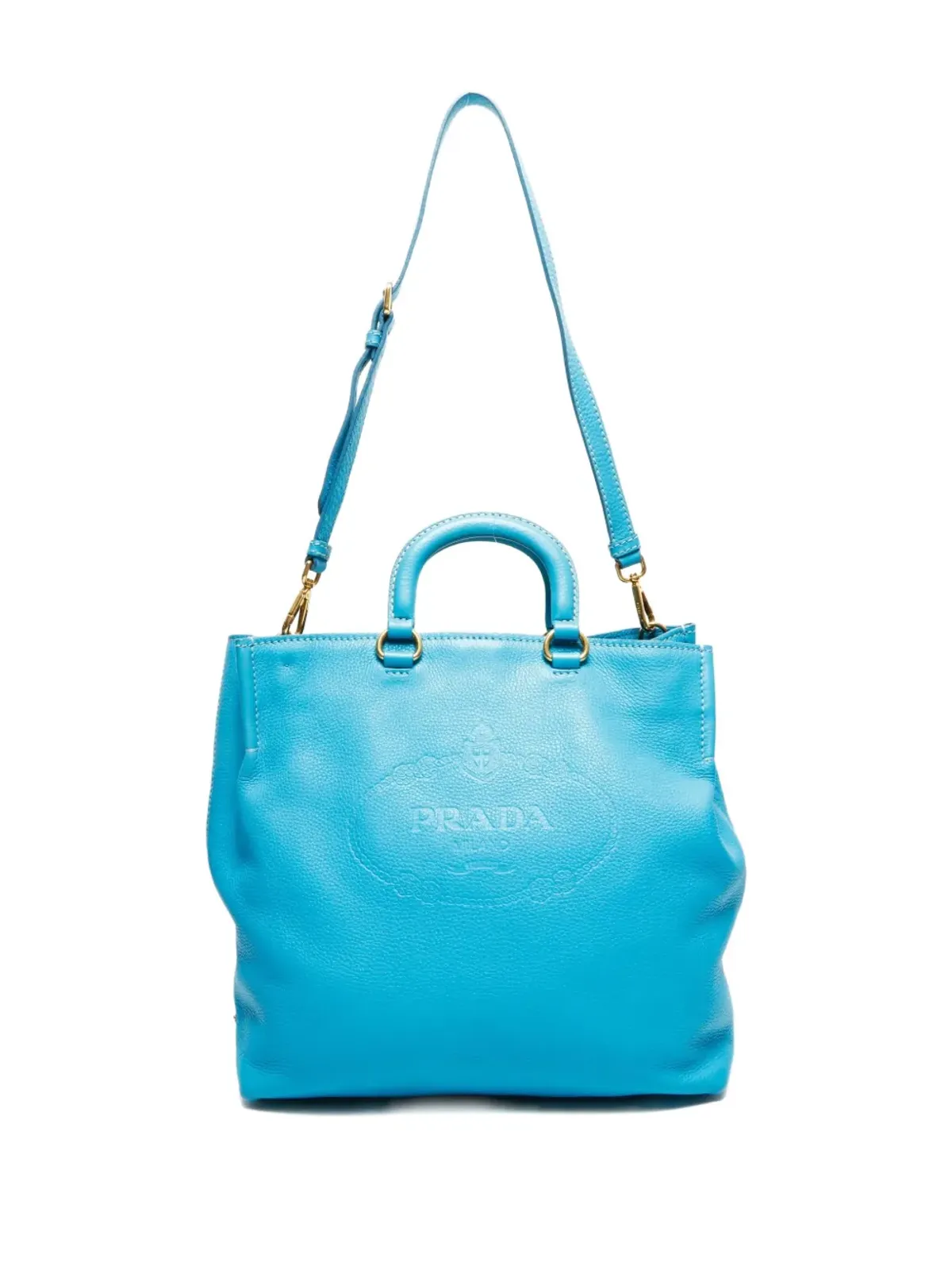 Prada ビンテージ Daino 2ウェイ デボス加工 トートバッグ - 画像5