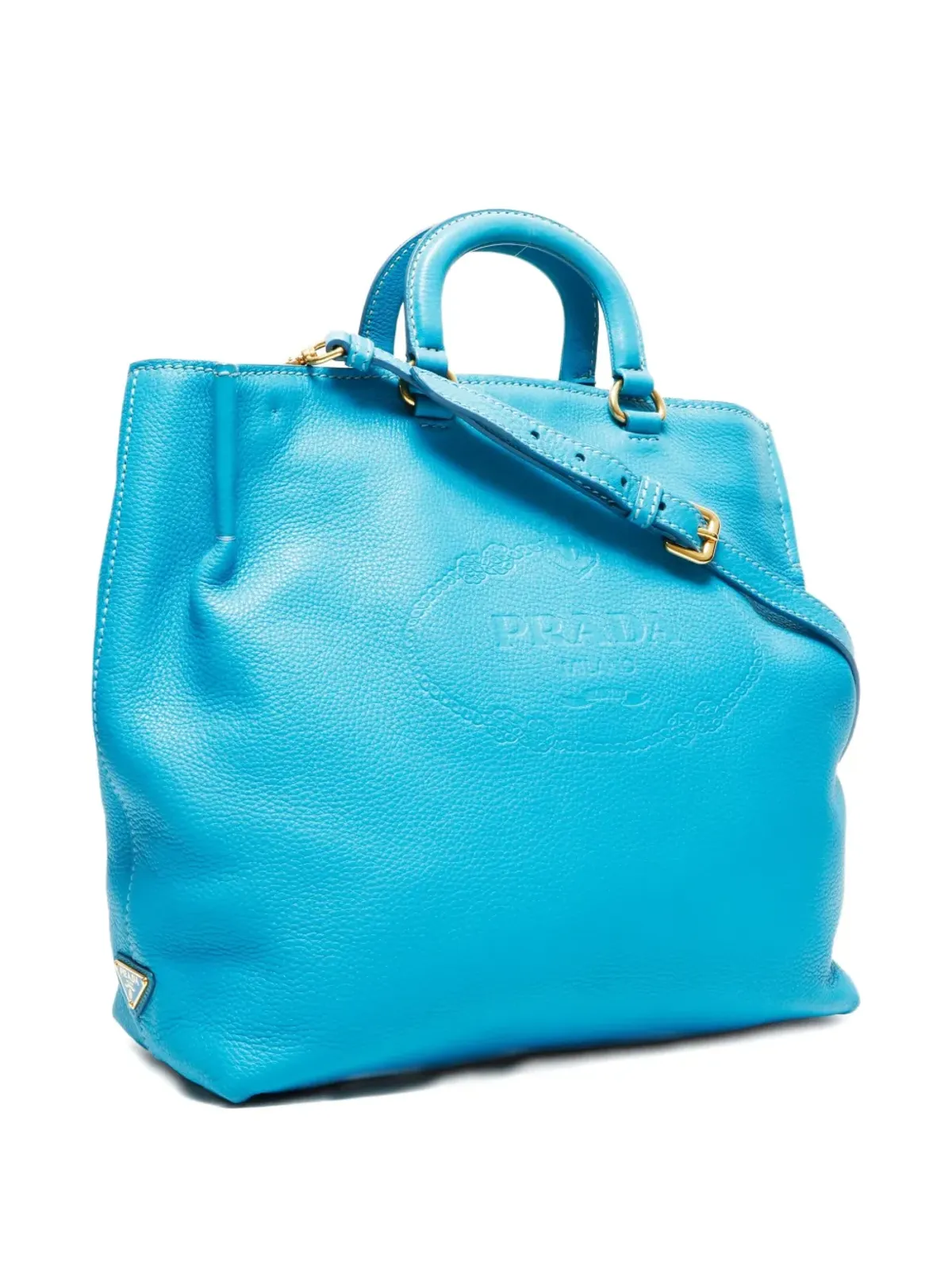 Prada ビンテージ Daino 2ウェイ デボス加工 トートバッグ - 画像3