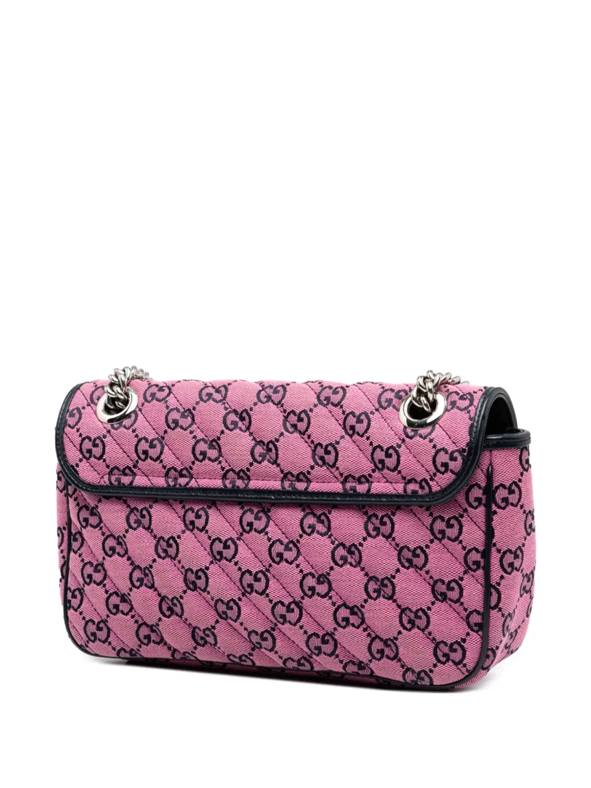 Gucci ビンテージ GG Marmont マテラス ダイアゴナル キャンバス ショルダーバッグ ピンク - 画像3