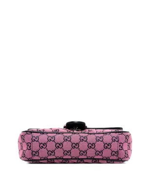Gucci ビンテージ GG Marmont マテラス ダイアゴナル キャンバス ショルダーバッグ ピンク - サムネイル4