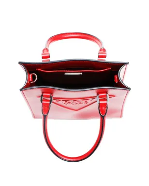 Prada ビンテージ 2020-2025年代 ミニ 2ウェイ 三角形エンボス トートバッグ - レッド - サムネイル4