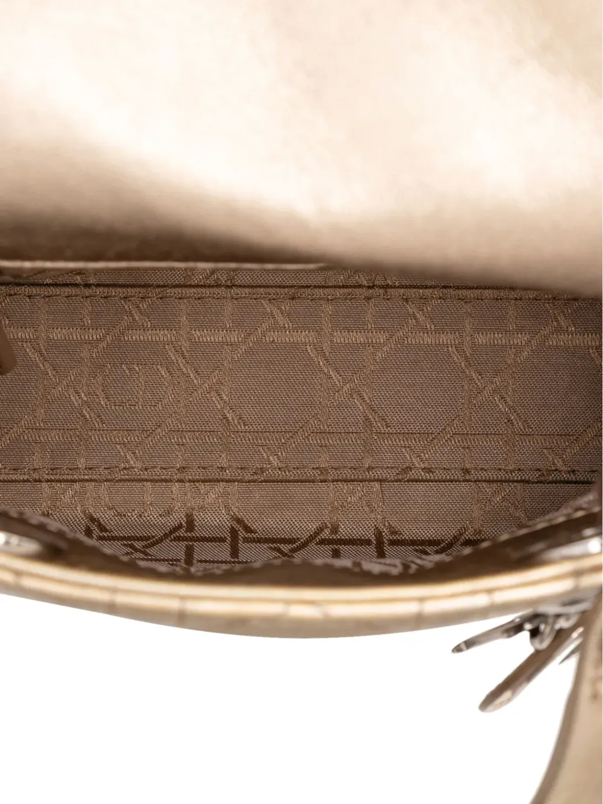 Christian Dior ビンテージ 2014年 ミニ メタリック ラムスキン カナージュ レディ Dior サッチェル - ゴールド - 画像5