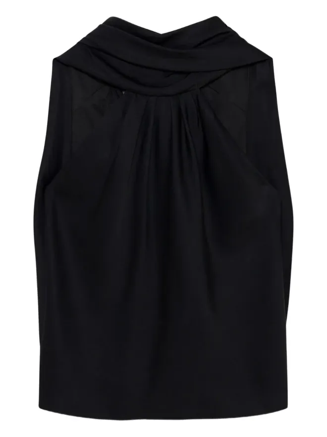 SIMKHAI Simkhai Scarlett draped-design halterneck blouse - Blackの商品画像