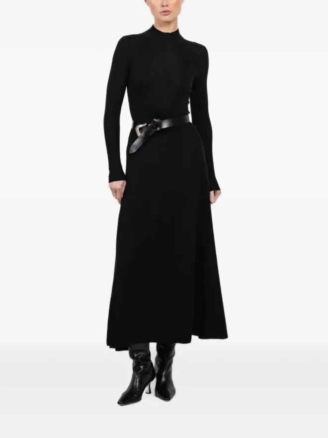 Maria McManus Maria McManus ブラックの長袖リブ編みミディドレスの商品画像