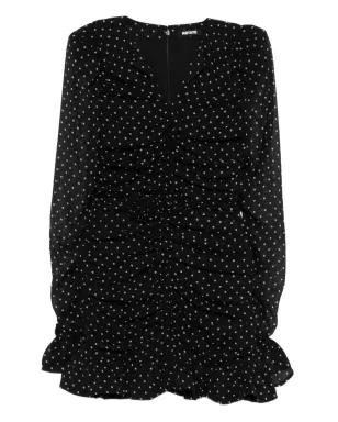 ROTATE BIRGER CHRISTENSEN 花柄ドットのミニドレス - Black - サムネイル1