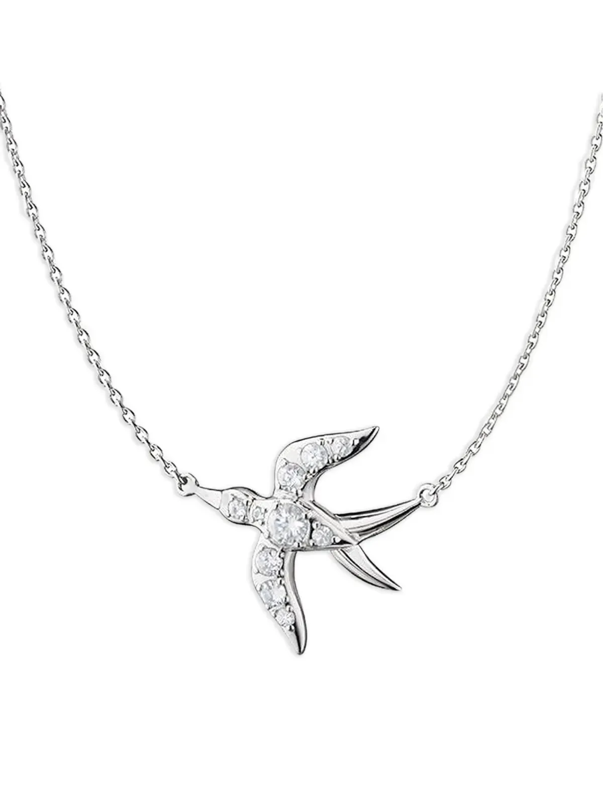 MONICA RICH KOSANN ホワイトサファイア フリーダム スワロー 装飾 ネックレス - Silver - 画像2