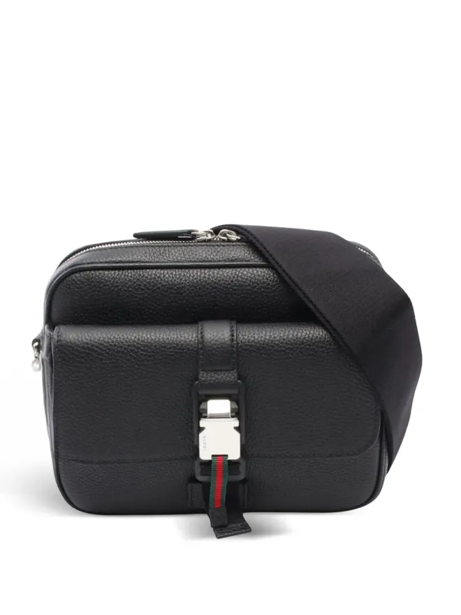 Gucci Pre-Owned Gucci ビンテージ レザー ウェブバックル メッセンジャー バッグ クロスボディの商品画像