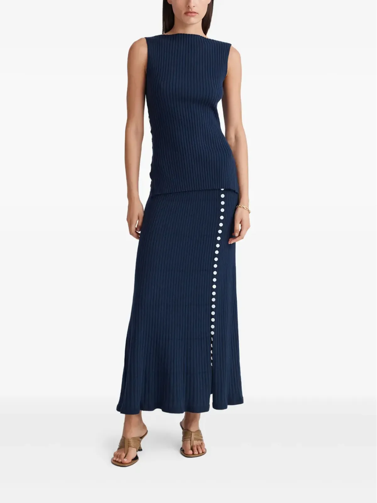 Anna Quan Rio ribbed top - Blue - 画像2