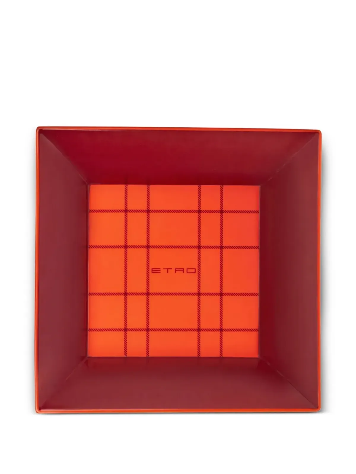 ETRO HOME チェック柄磁器トレイ - 画像1