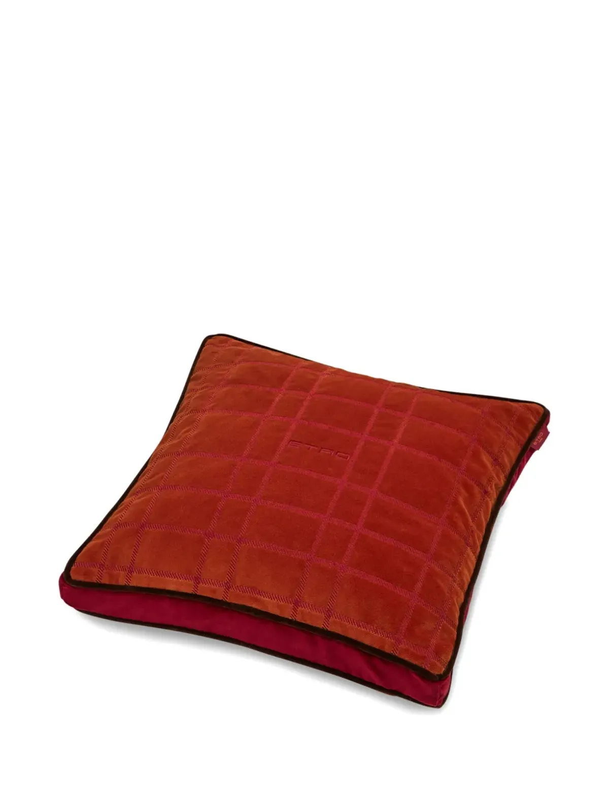 ETRO HOME 刺繍ベルベット クッション - オレンジ - 画像2