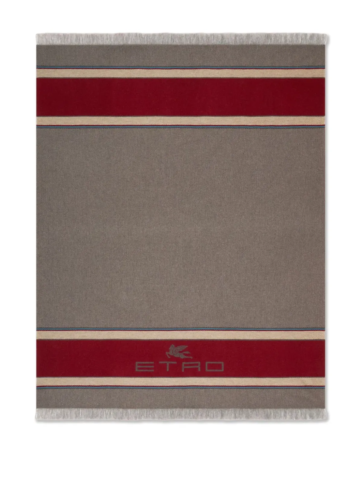 ETRO HOME ストライプ柄 ロゴディテール ブランケット - 画像1