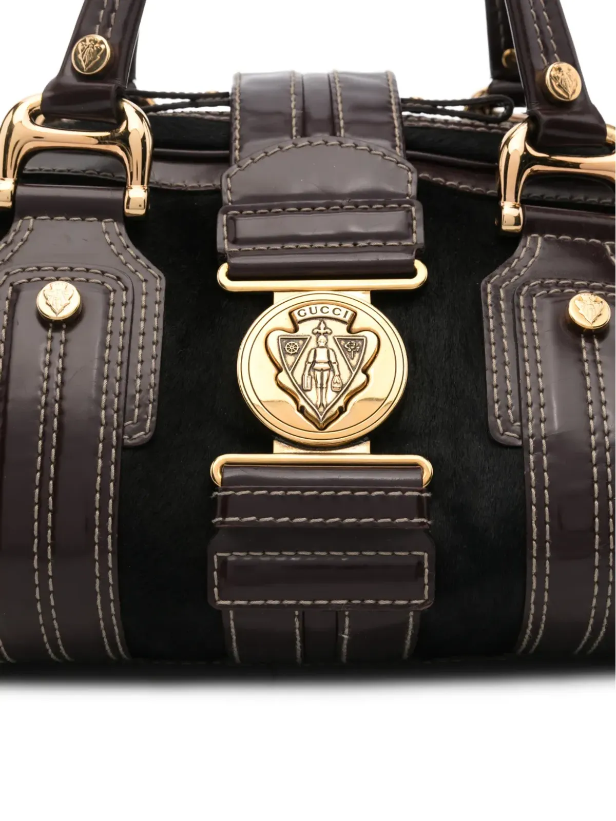 Gucci ビンテージ 2000年代 アビアトリックス ポニーエフェクト トートバッグ - ブラック - 画像4