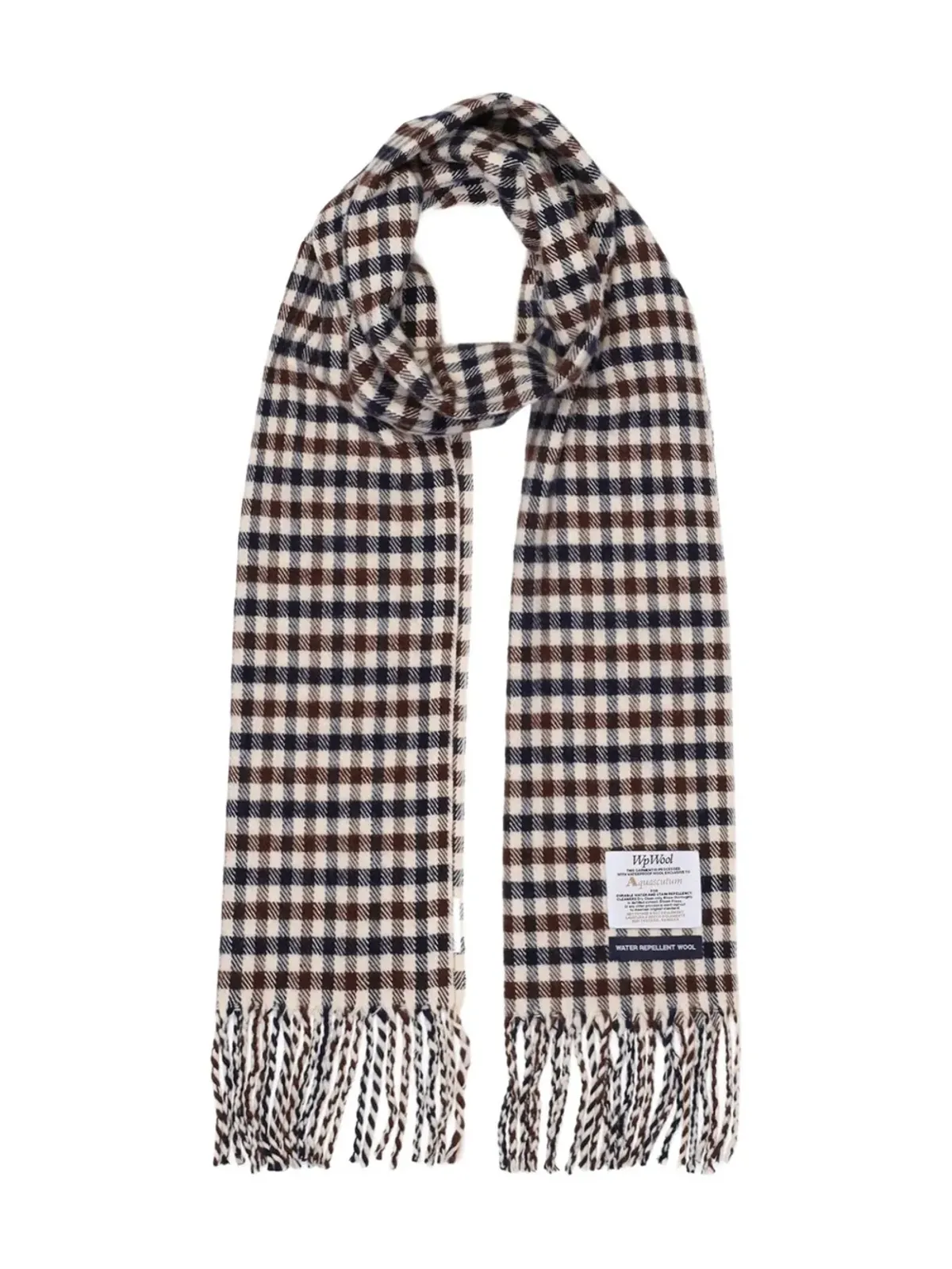 Aquascutum チェック柄フリンジスカーフ - 画像1
