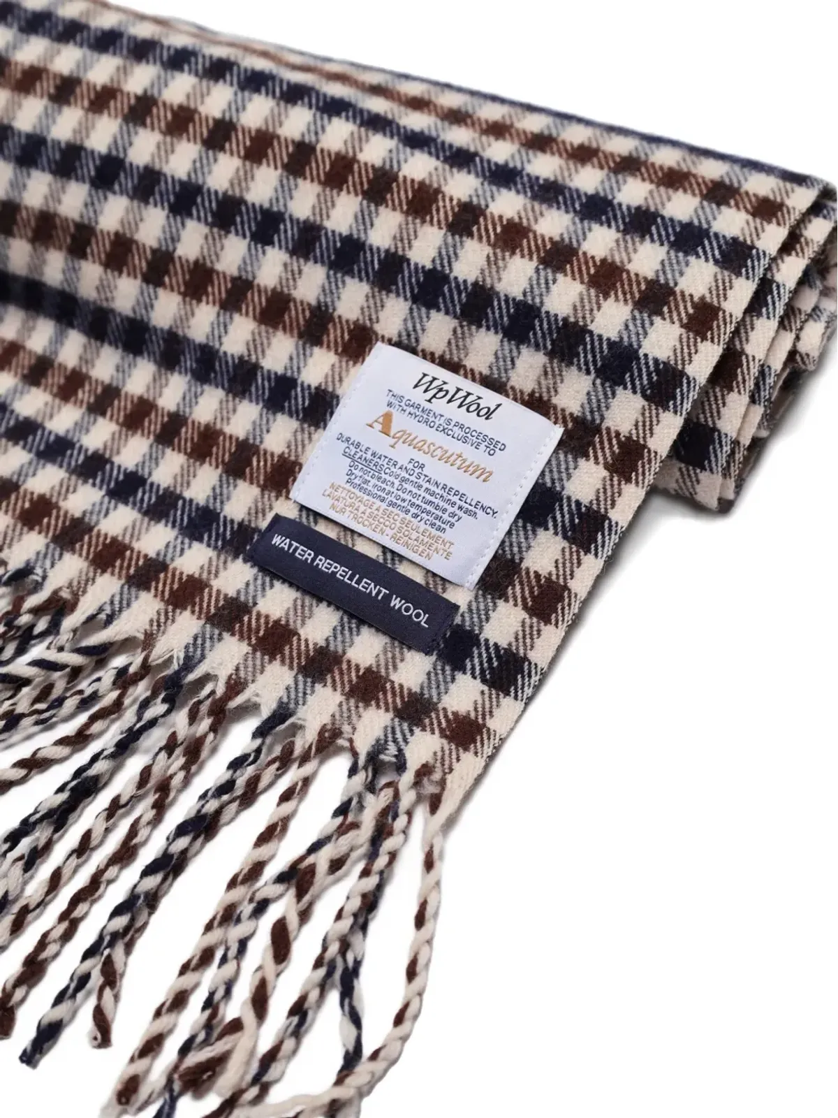 Aquascutum チェック柄フリンジスカーフ - 画像3