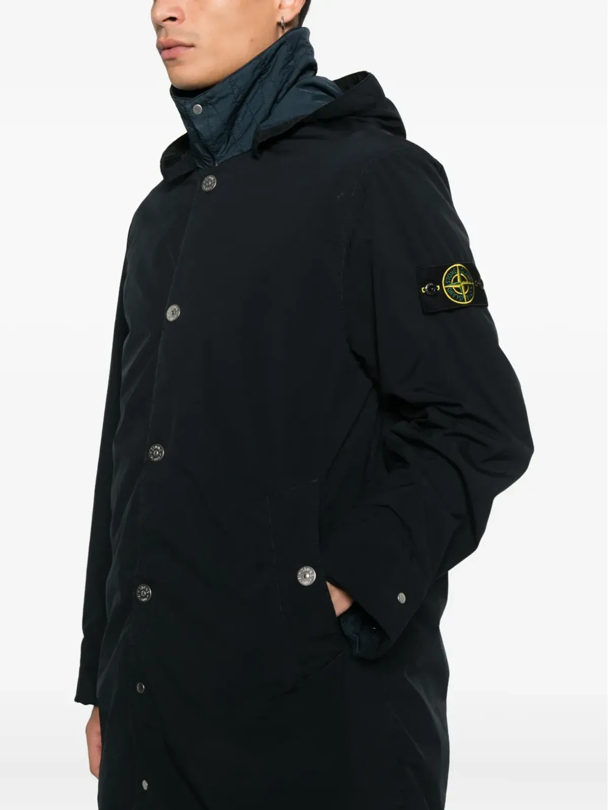 Stone Island フード付きジャケット ブルー - 画像5