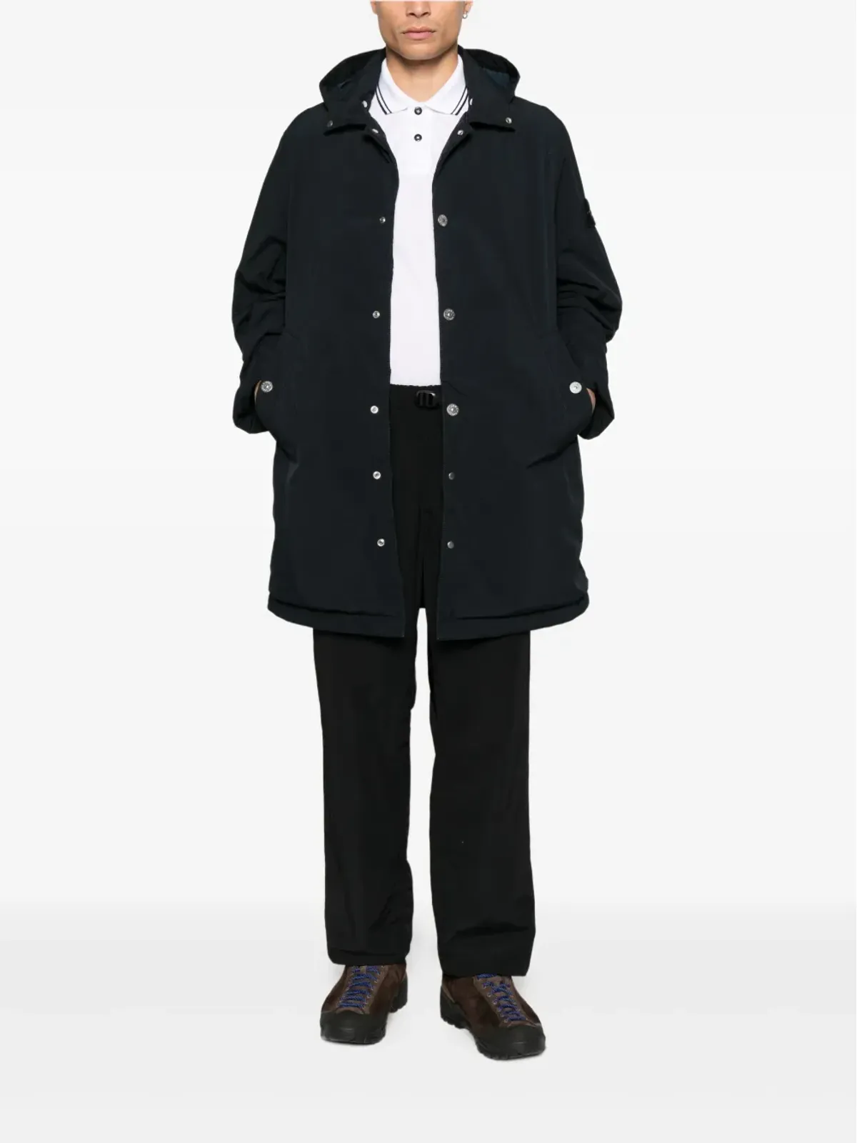 Stone Island フード付きジャケット ブルー - 画像2