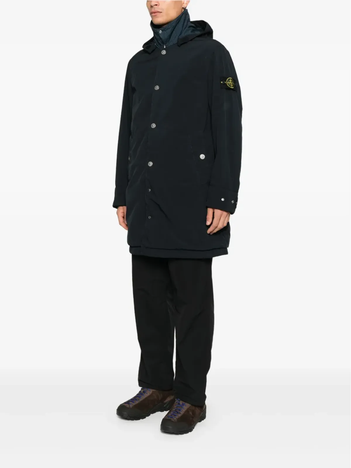 Stone Island フード付きジャケット ブルー - 画像3