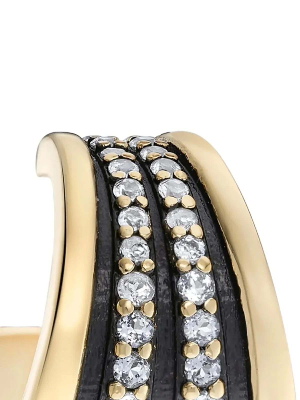V JEWELLERY Nina embellished hoop earrings - Gold - 画像2