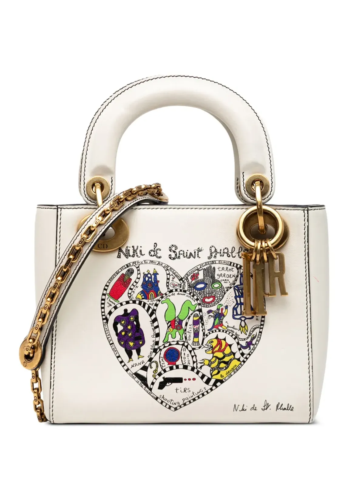 Christian Dior ビンテージ 2017 ニキ・ド・サン・ファン・テール ミニ カーフスキン レディディオール サッチェル - ホワイト - 画像1