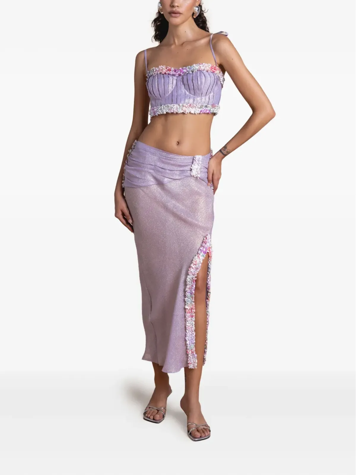 SANA OSMANI Agor sequin tie top - 画像2