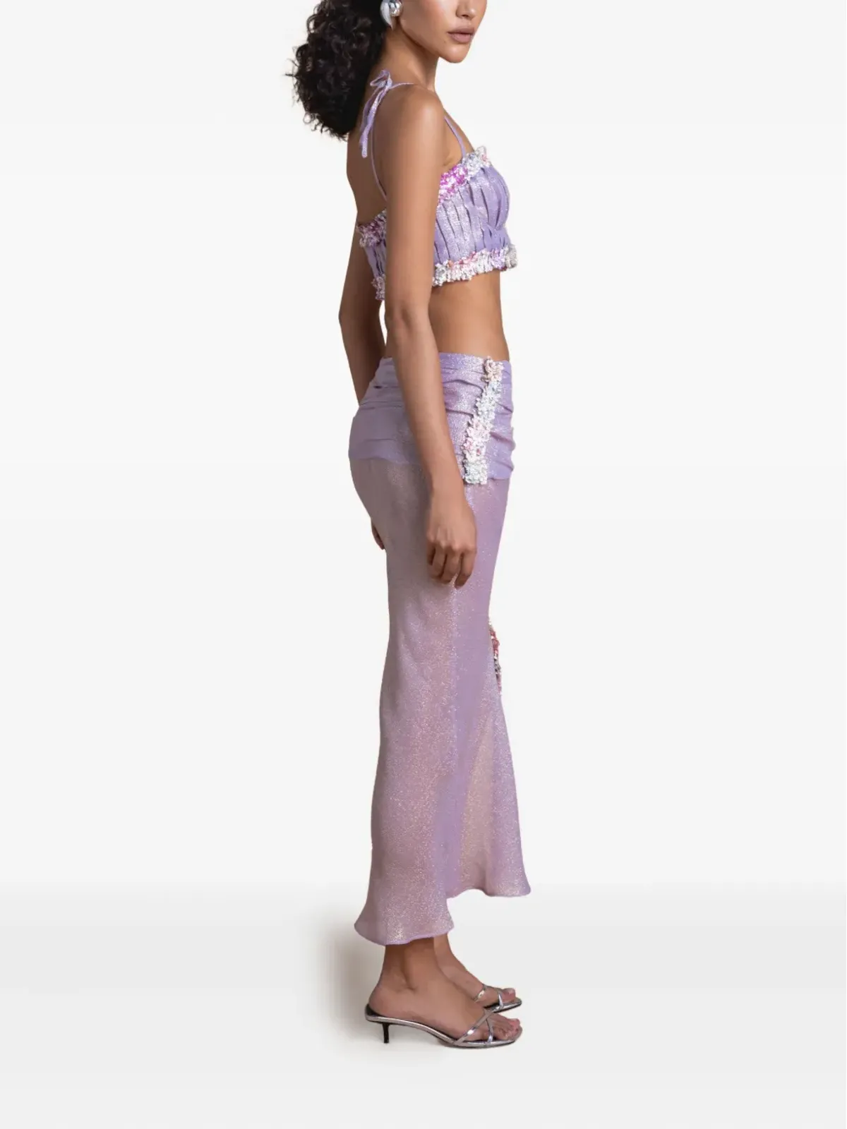SANA OSMANI Agor sequin tie top - 画像3