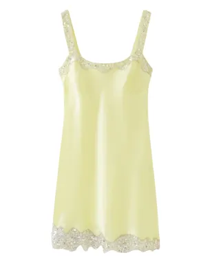 Asta Resort ニコリナ ハンドビーズ・スパンコール装飾 ミニドレス - イエロー - サムネイル1