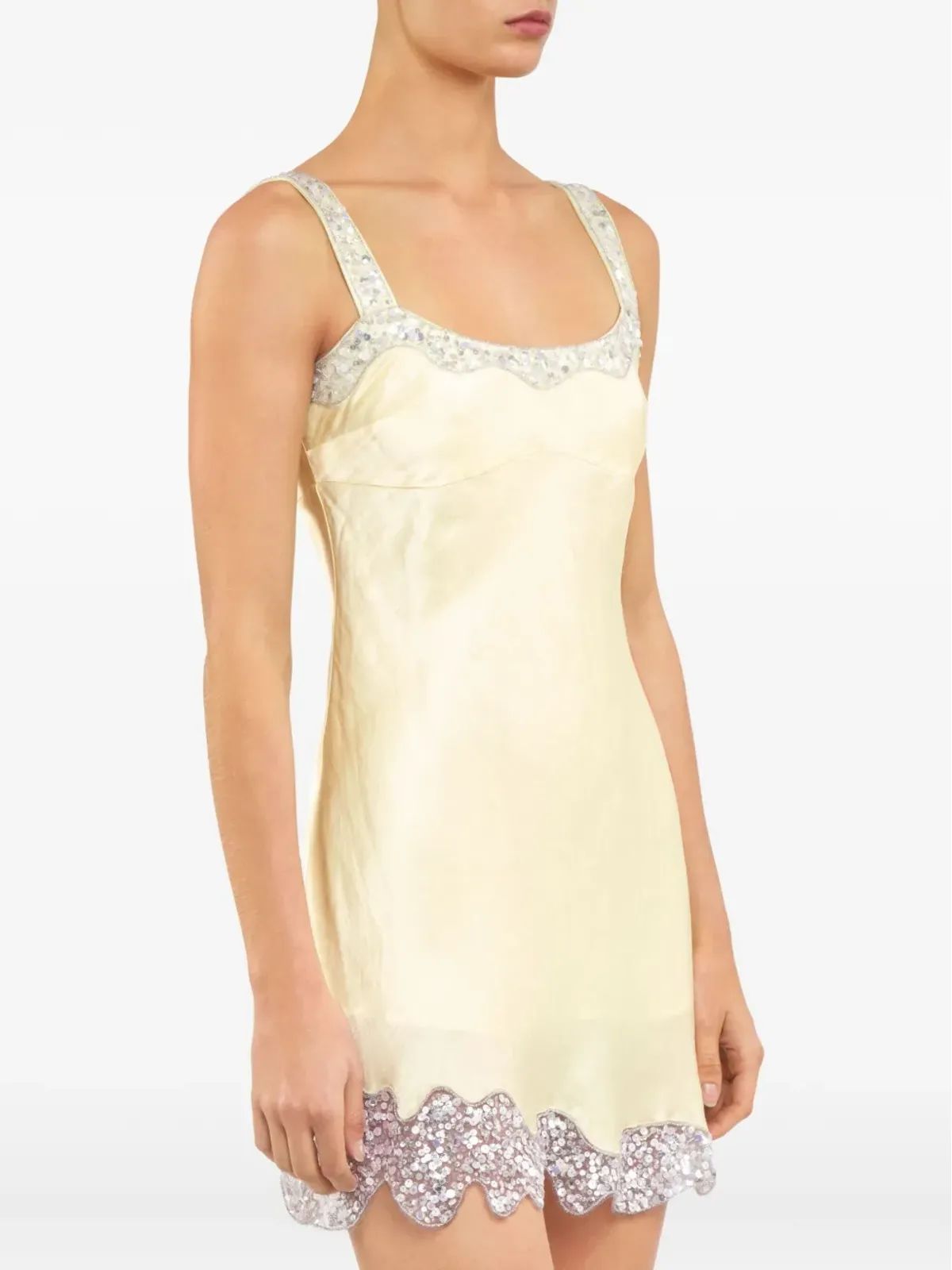 Asta Resort ニコリナ ハンドビーズ・スパンコール装飾 ミニドレス - イエロー - 画像4